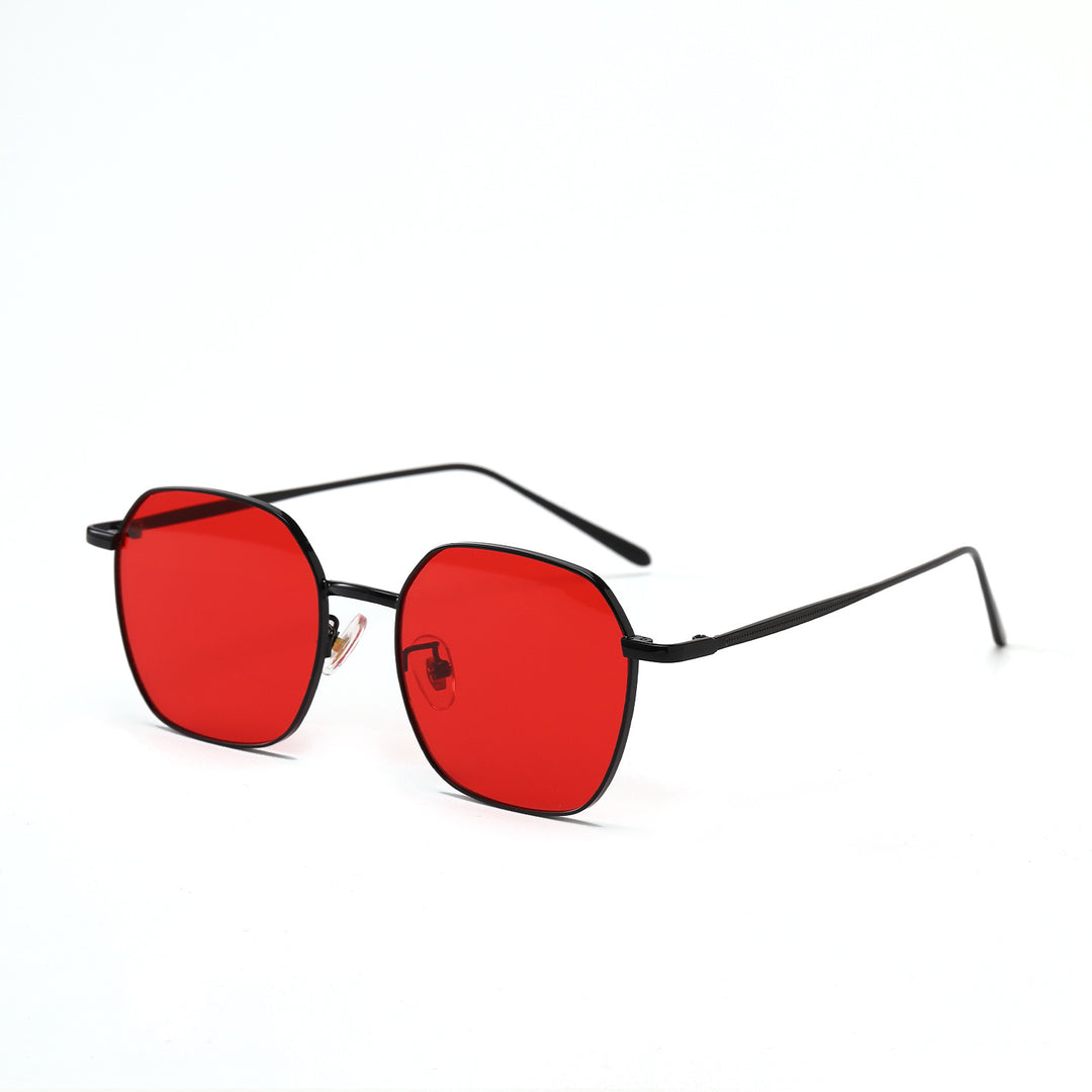 Dame geometrisk solbrille med moderne metallramme Luvikno