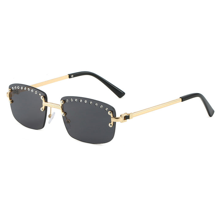 Dame elegant solbrille med glitrende krystallakenter Luvikno