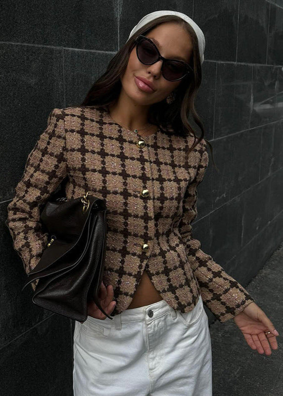 Luvik | Inspirert tweed-rutete jakke