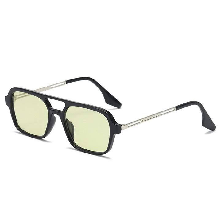 Dame trendy kvadratiske solbriller med transparent ramme og myke linser Luvikno