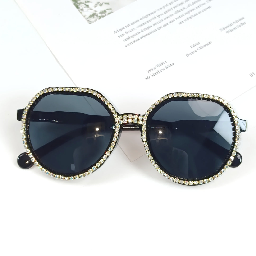 Dame Glitrende Oversized Solbriller Luvikno