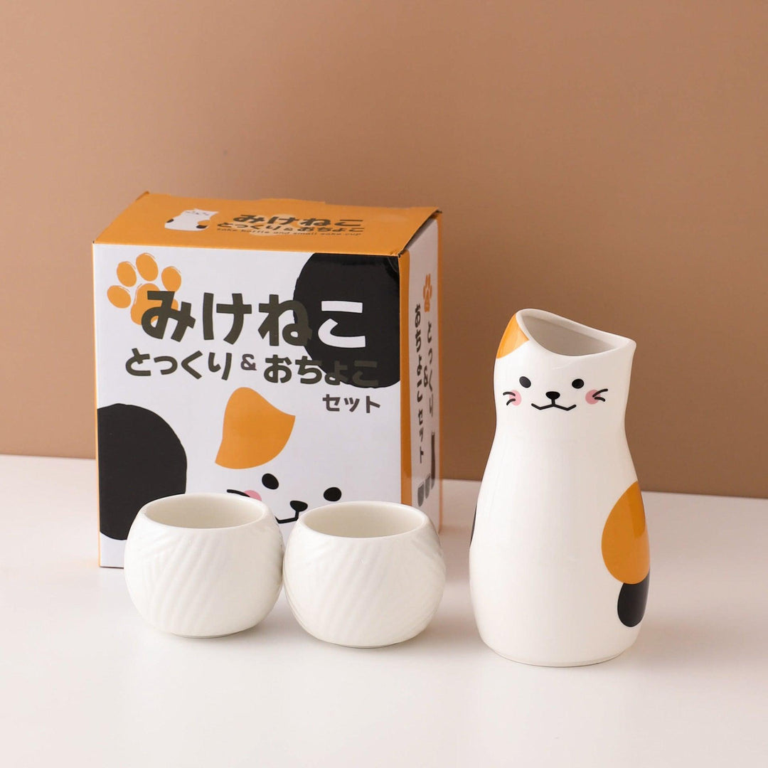 Japanske keramiske kattensake sett | Luvikno