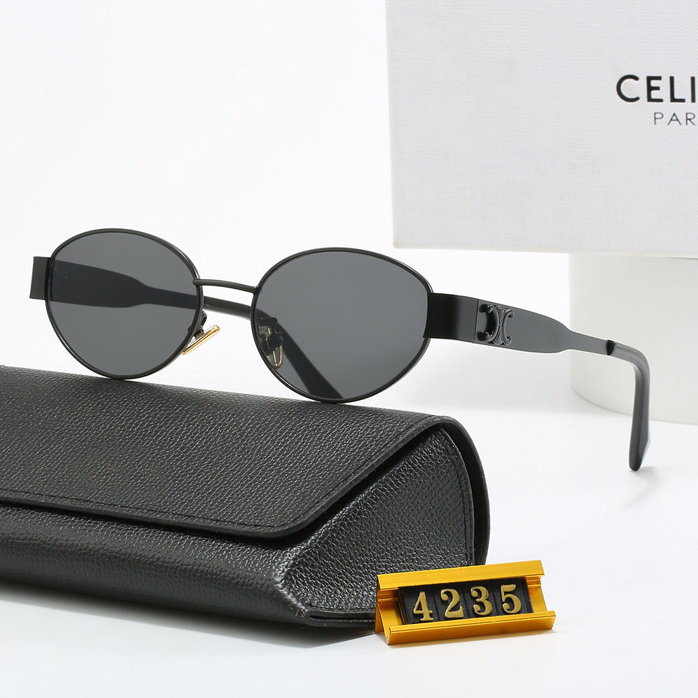 Dame eksklusiv ovalformet designer-solbrille Luvikno
