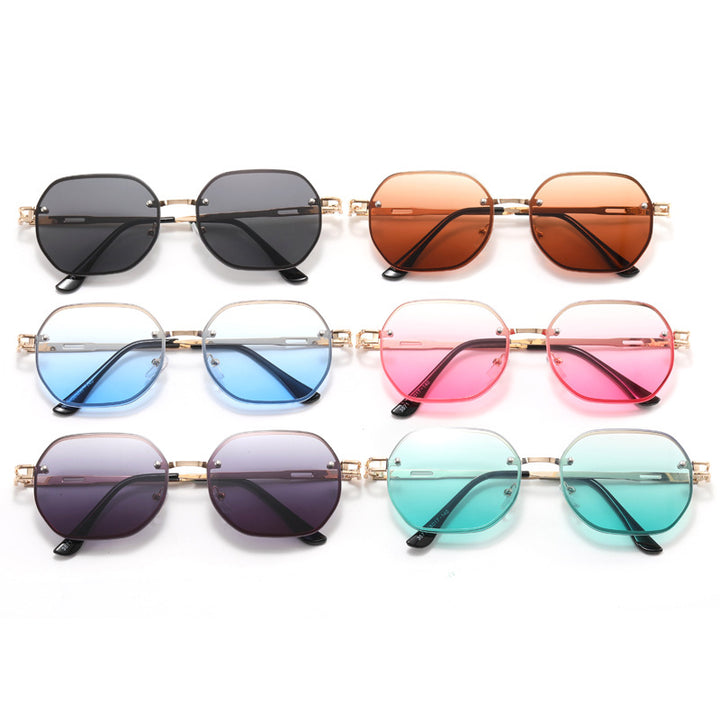Dame Designer-solbrille i moderne åttekant-design Luvikno