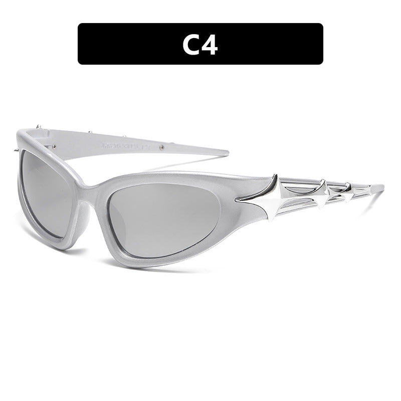 Damer futuristisk solbrille med unikt stjernedesign Luvikno