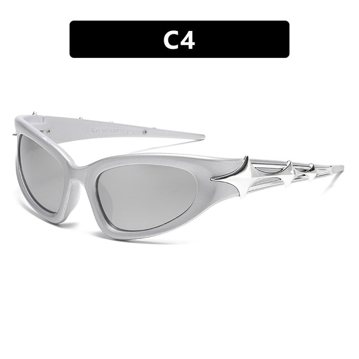 Damer futuristisk solbrille med unikt stjernedesign Luvikno