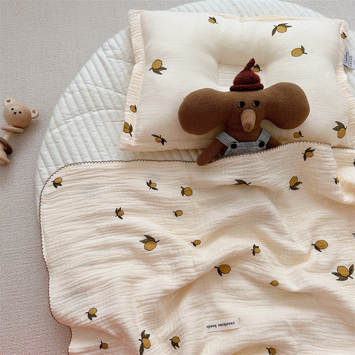 Unisex Cozy Muslin Teppet med Delikat Blomster Mønster Luvikno