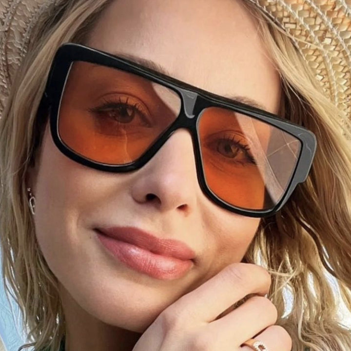 Dame firkantet solbrille med markant ram Luvikno