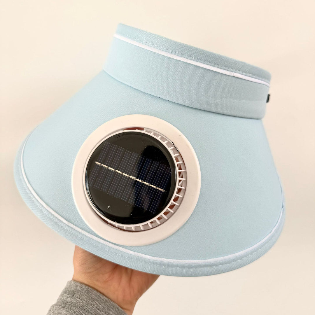 Lett sammenleggbar solskjerm med integrert solarmodul og stille vifte Luvikno