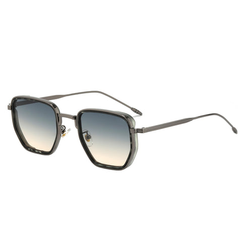Dame Kvadratisk Designer Solbrille med moderne Metallramme Luvikno