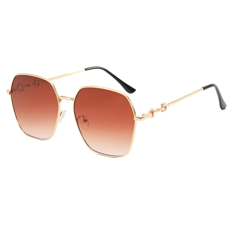 Dame geometrisk Oversized solbrille Luvikno