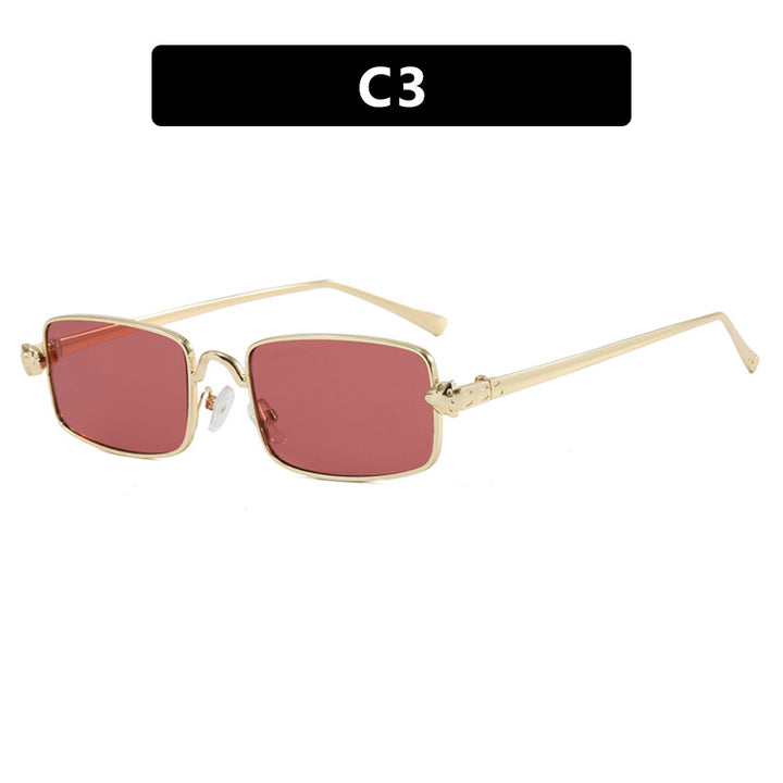 Dame elegant kvadratisk solbrille med luksus metallramme og UV-beskyttelse Luvikno