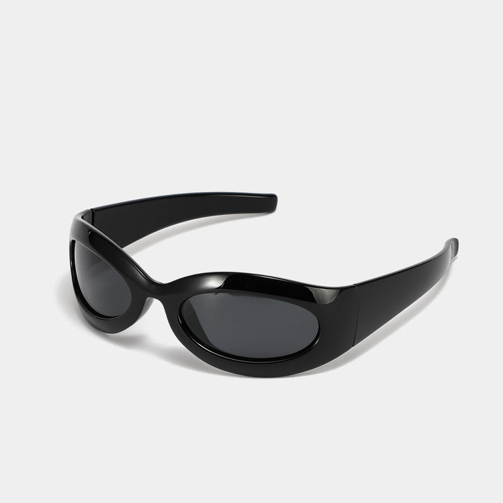Dame modische retro solbrille i trendy oval design Luvikno