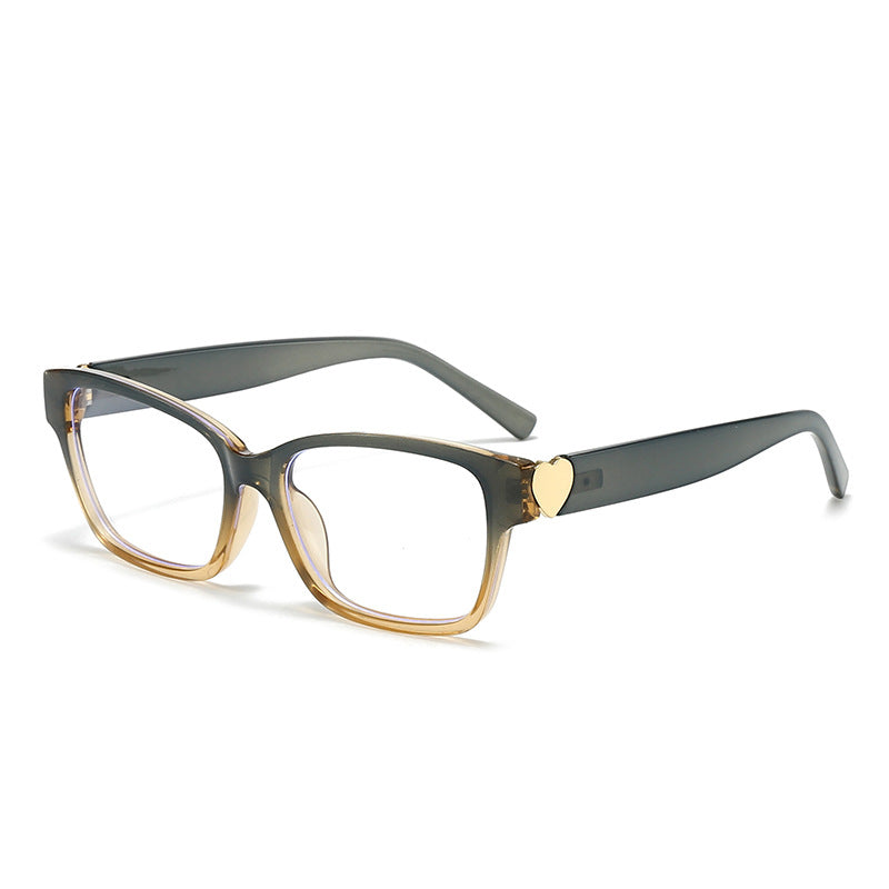 Dame moterik kvadratisk solbrille med hjerte-senter Luvikno