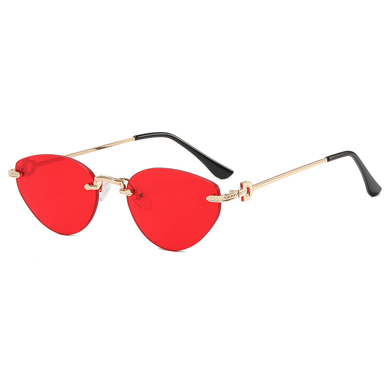 Dame Futuristisk Halvramme Solbrille Luvikno