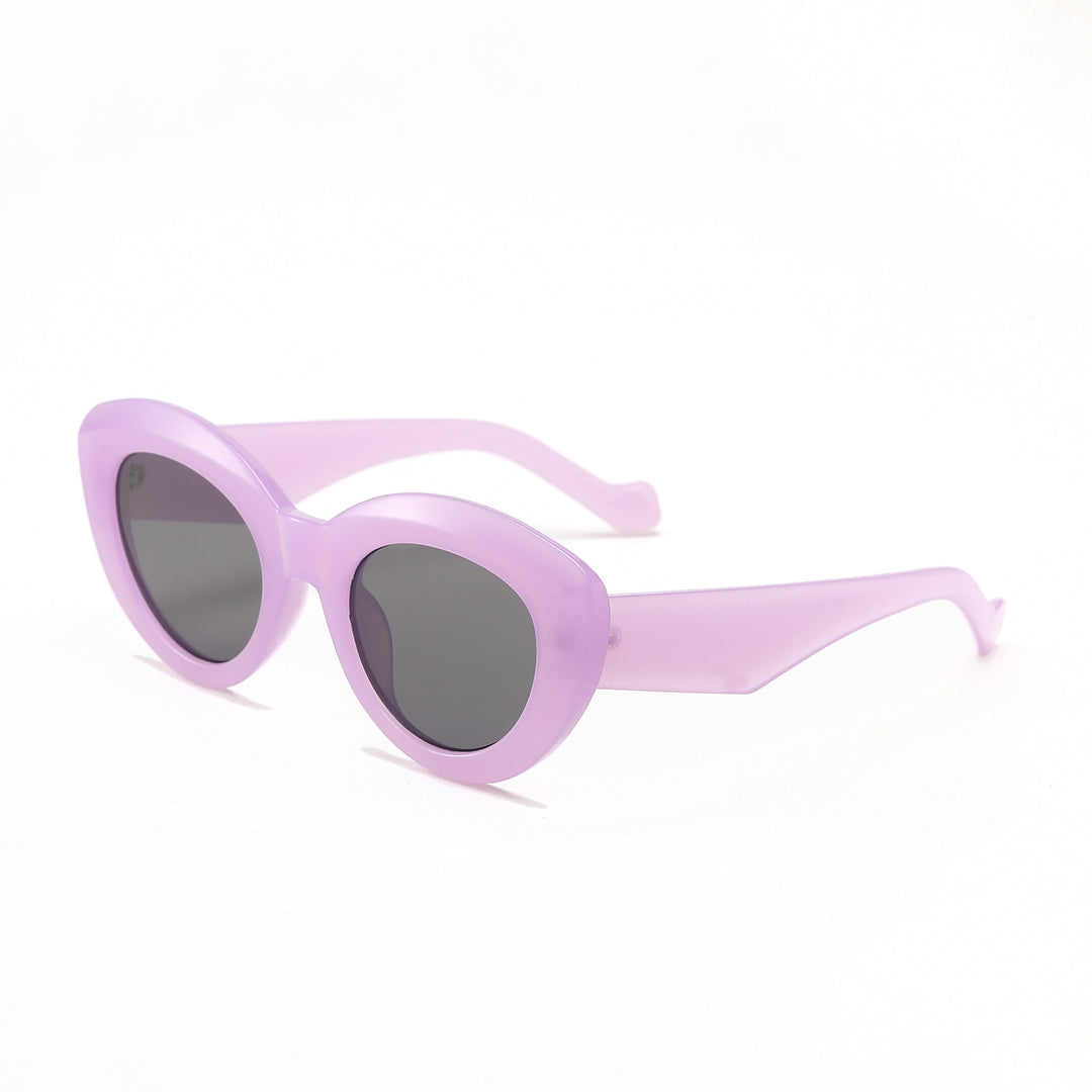 Dame Cat-Eye Solbriller med moderne plastikkinnet Luvikno