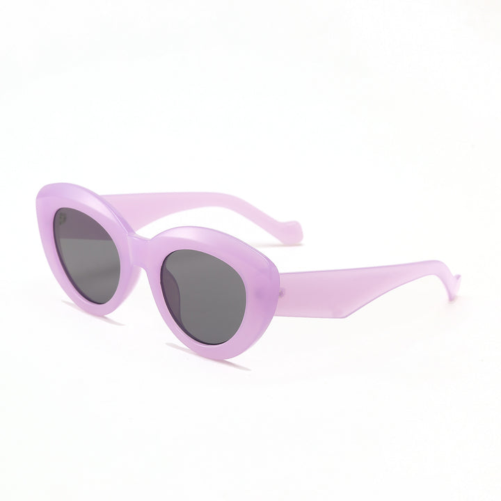 Dame Cat-Eye Solbriller med moderne plastikkinnet Luvikno