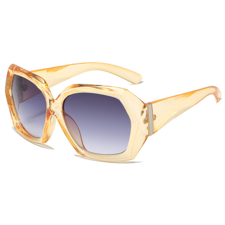Dame Designer-solbrille i innovativ polygon-design Luvikno