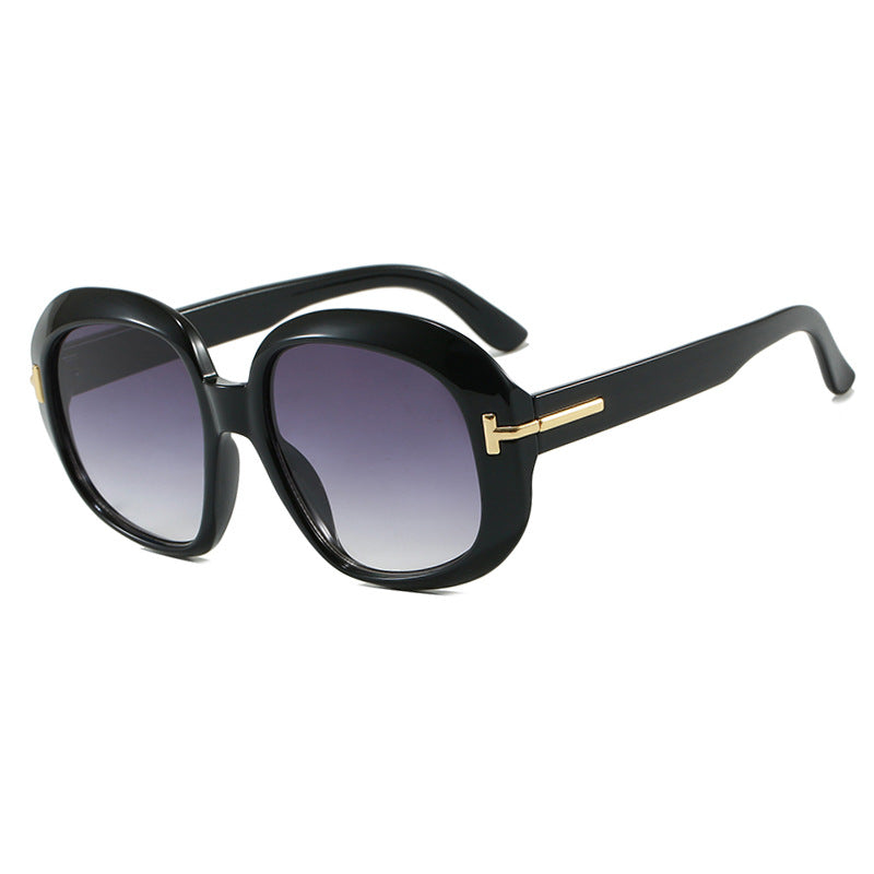 Dame oversized solbriller med elegant rammestruktur og UV-beskyttelse Luvikno