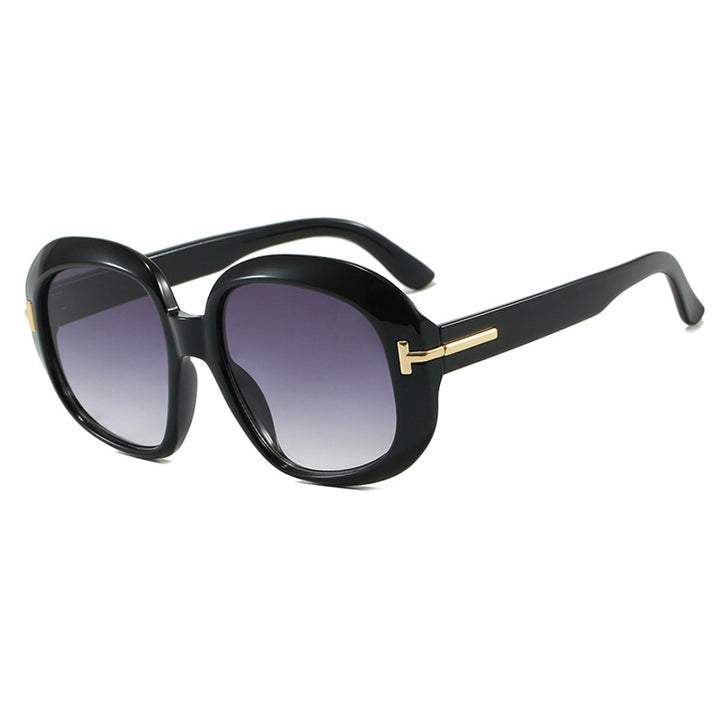 Dame oversized solbriller med elegant rammestruktur og UV-beskyttelse Luvikno
