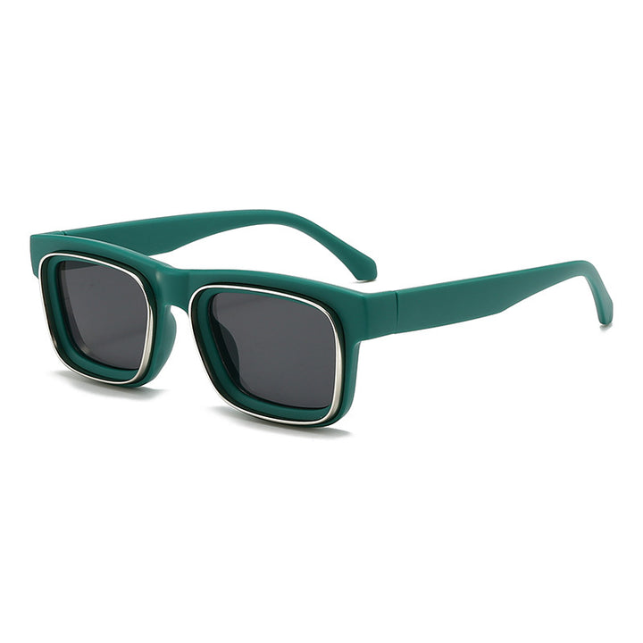 Dame moteriktig firkantet solbrille med kontrasterende ramme Luvikno