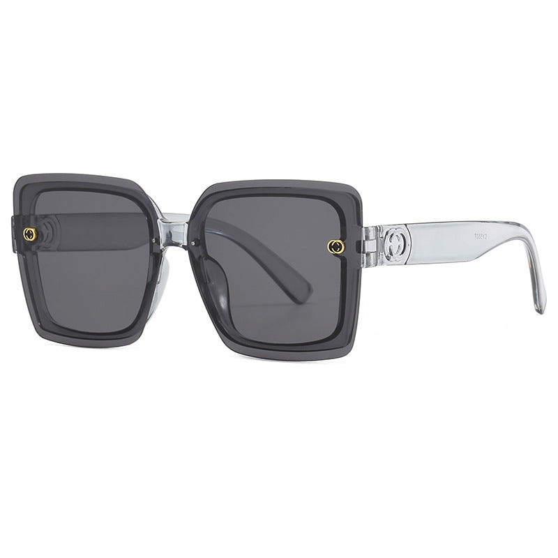 Dame oversized kvadratisk solbrille med elegant ramme Luvikno