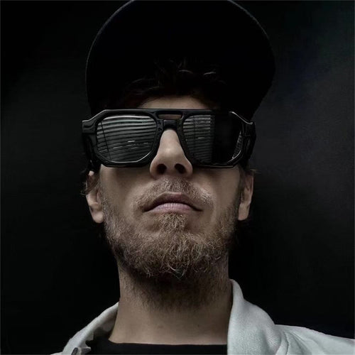 Dame eksklusiv polygonal solbrille med luksuriøst skjoldpadde-mønster Luvikno