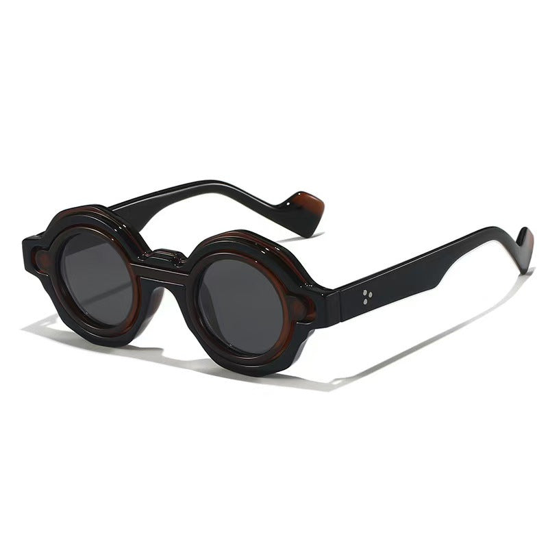 Damer moterik solbrille med unikt runddesign Luvikno