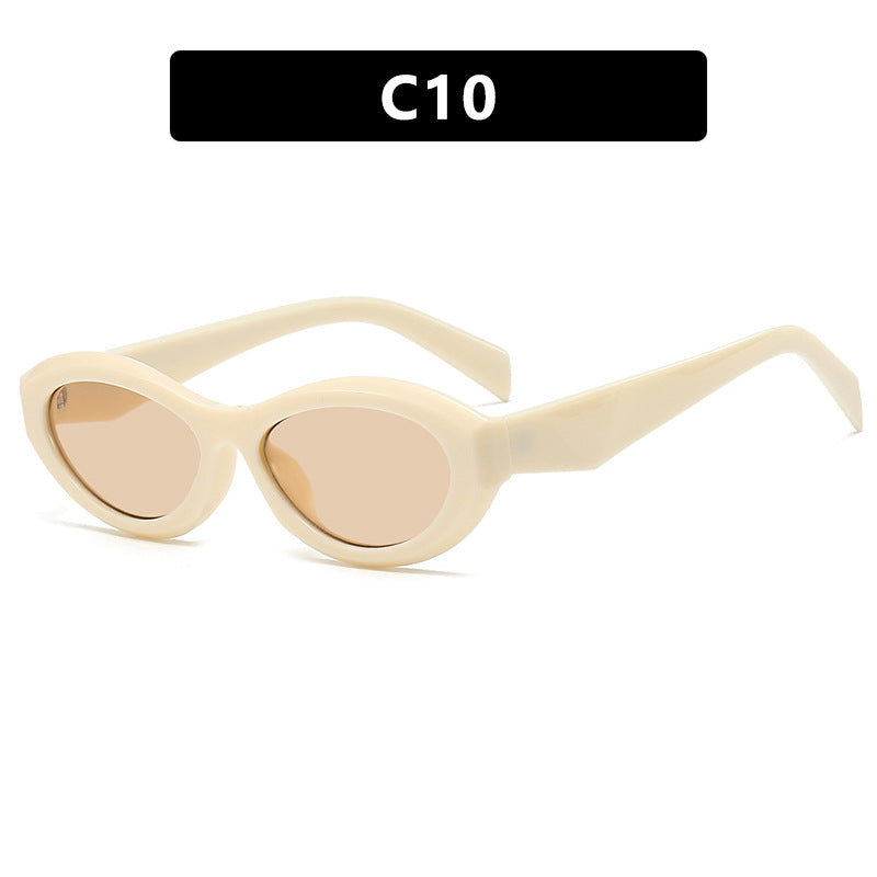 Dame elegant Cat-Eye solbrille med beskyttende UV-filter og moteramme Luvikno