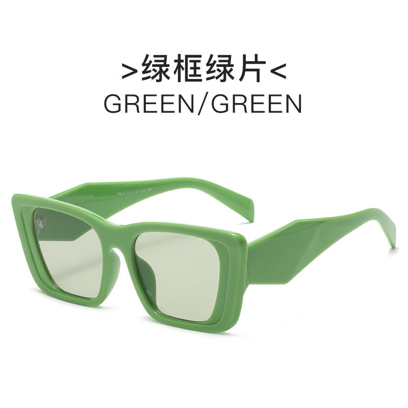 Dame geometrisk oversized solbrille Luvikno