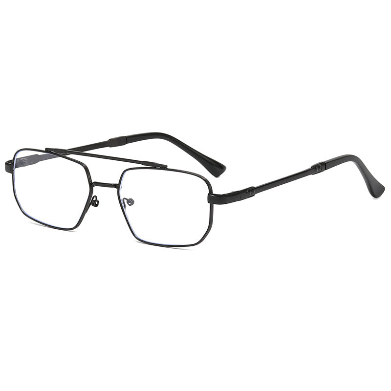 Dame moteriktig geometrisk brille med lett metallramme Luvikno