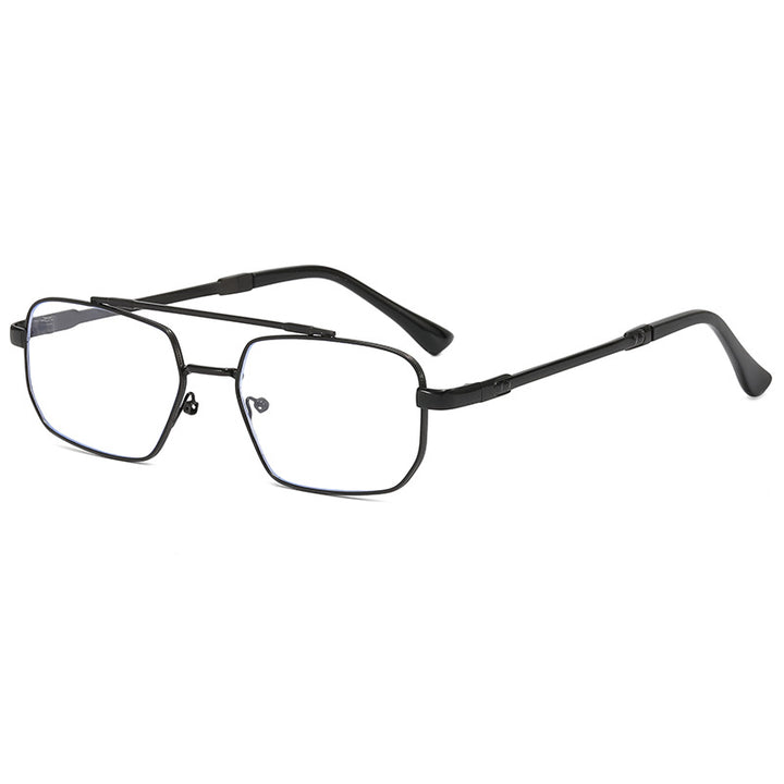 Dame moteriktig geometrisk brille med lett metallramme Luvikno