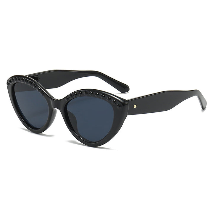 Dame Cat-Eye solbriller med glitrende detaljer Luvikno