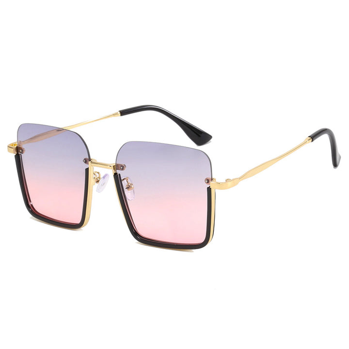 Dame oversized solbrille med elegant geometrisk ramme Luvikno
