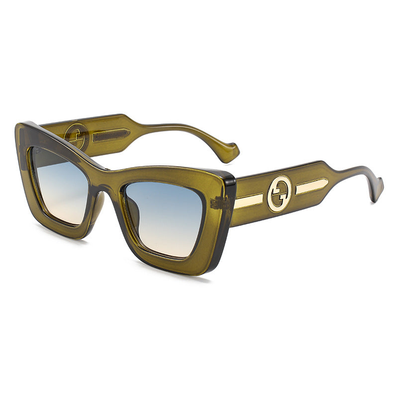 Dame designer solbrille med markant geometrisk ramme og høy kvalitet utførelse Luvikno