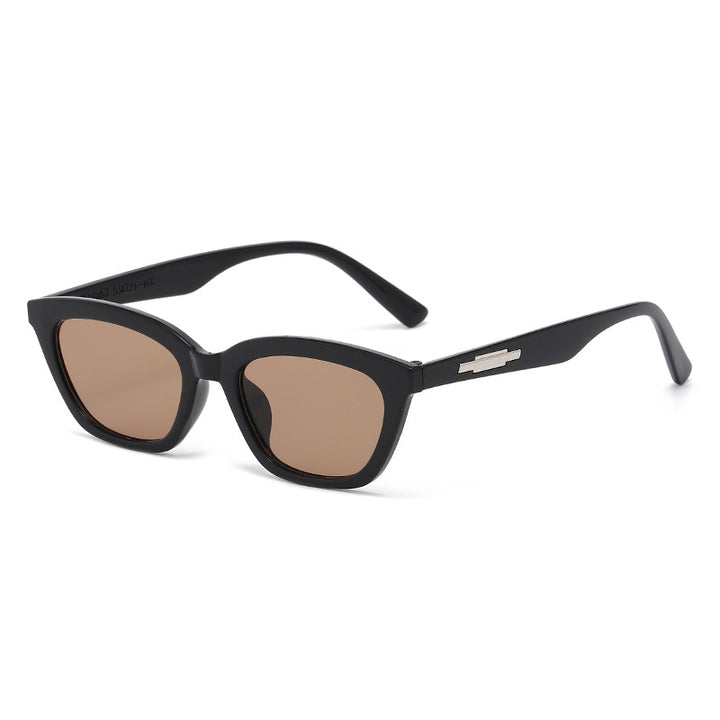 Dame moter Cat-Eye solbriller med transparent ramme og speilglass Luvikno