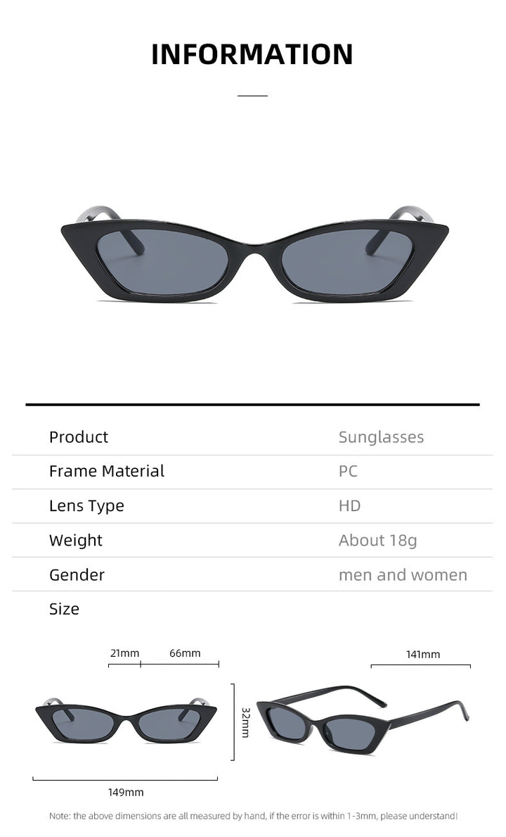Damer moteriktig Cat-Eye solbrille med transparent ramme Luvikno