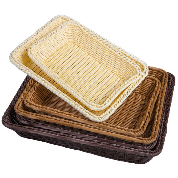 Unisex Rektangulær Rattan Serveringskurv Luvikno