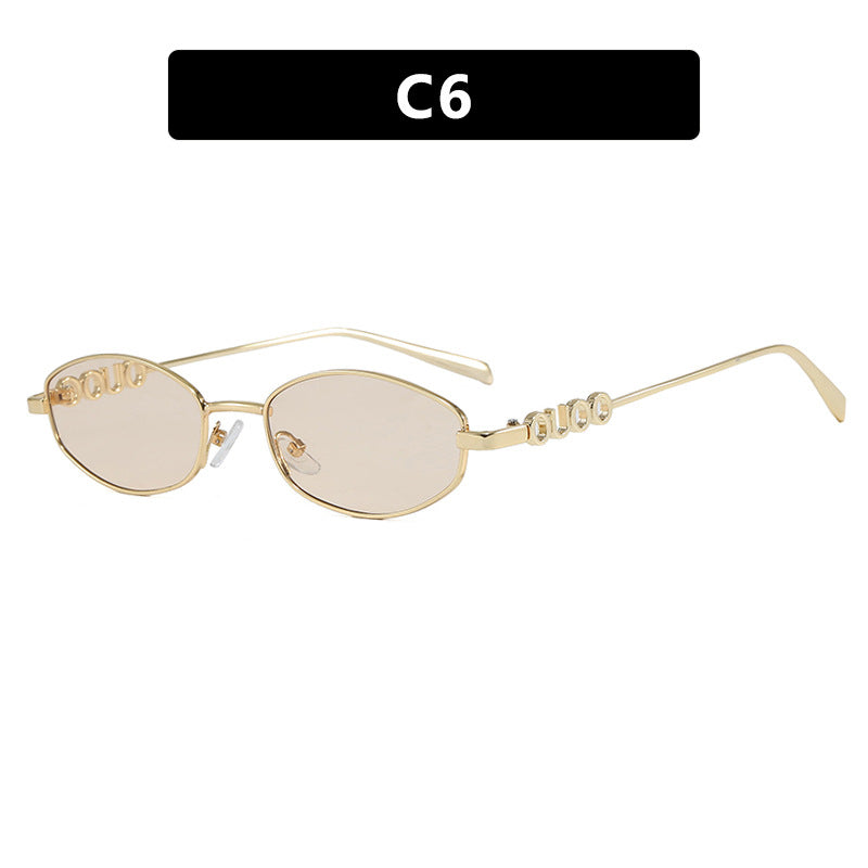 Dame moterik solbrille med elegant rustfritt stålramme og UV-beskyttelse Luvikno