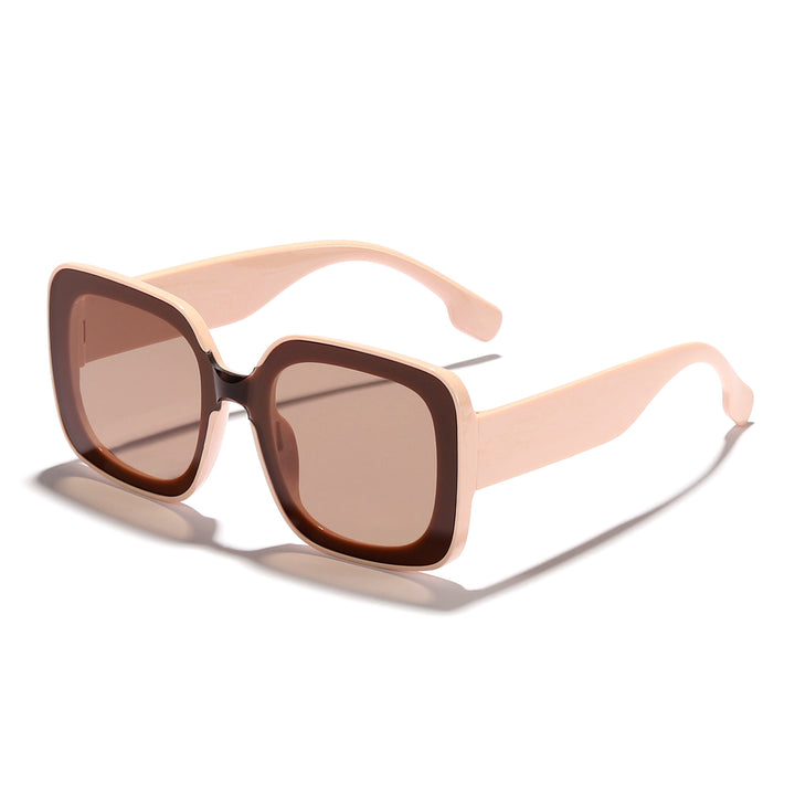 Dame firkantet solbrille med innovativt transparent rammedesign Luvikno