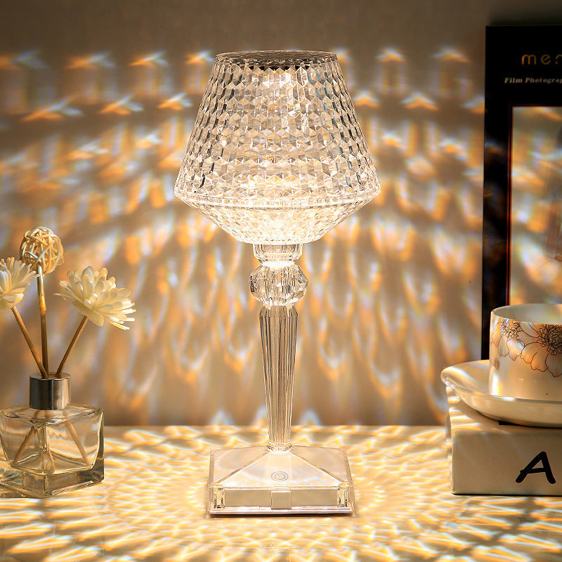Liesbeth Crystal Lampe – Luksus Bordlampe med USB-ladefunksjon Luvikno