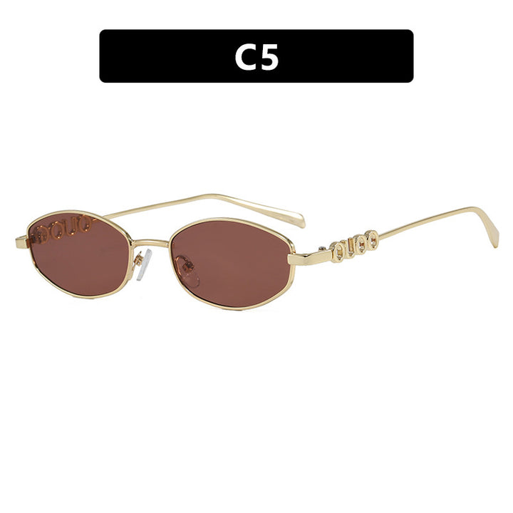 Dame moterik solbrille med elegant rustfritt stålramme og UV-beskyttelse Luvikno