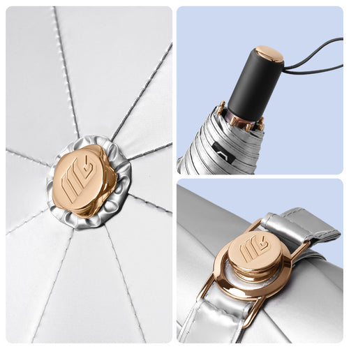 Dame kompakt sammenleggbart regnparaply med elegant design og ergonomisk tremanor Luvikno