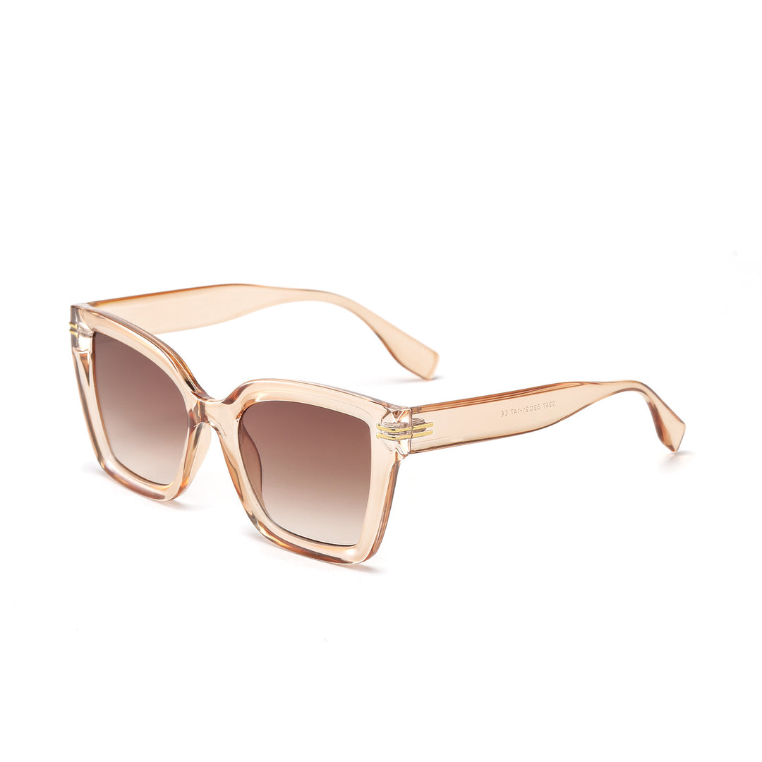 Damer trendy kvadratisk solbrille med elegant ramme Luvikno