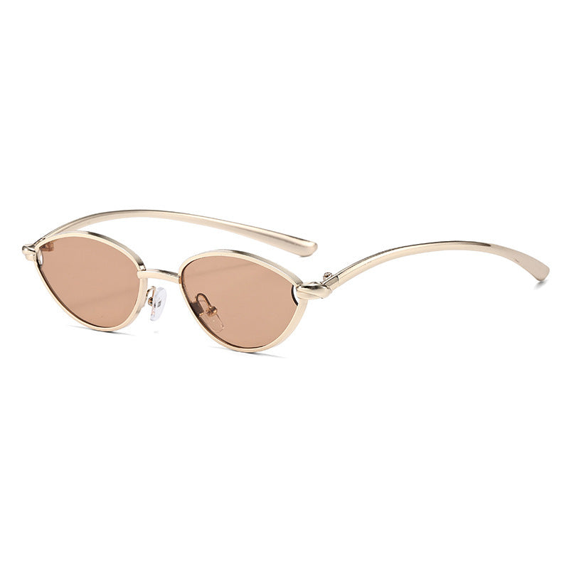 Dame Designer-solbriller med elegant metallramme og beskyttende glass Luvikno