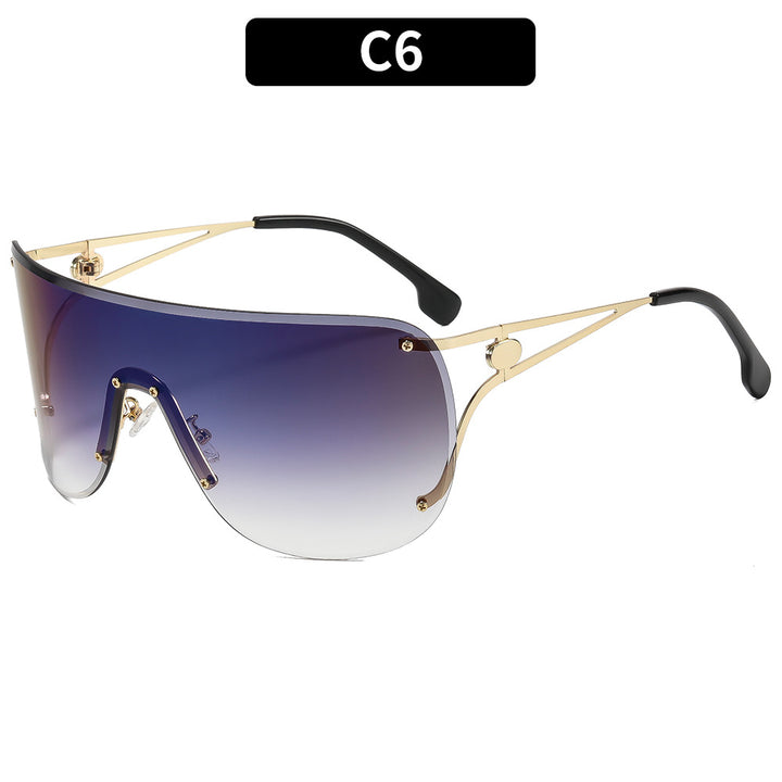 Dame visir-lignende solbrille med elegant metallramme Luvikno