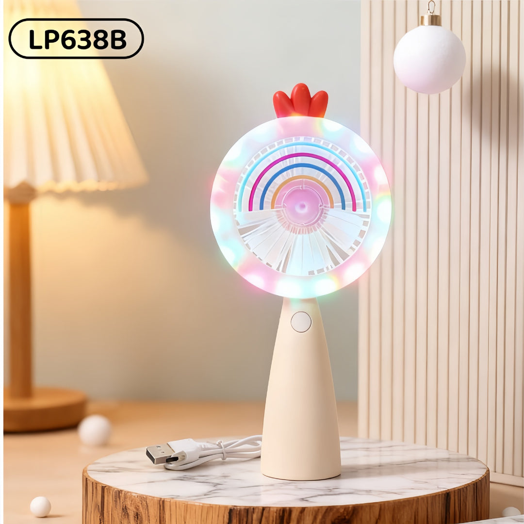 Dame Bærbar Mini-vifte med LED-belysning og innovativ skjermfunksjon Luvikno