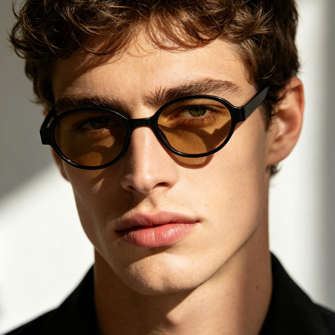 Dame moterik oval solbrille med dyremønster Luvikno