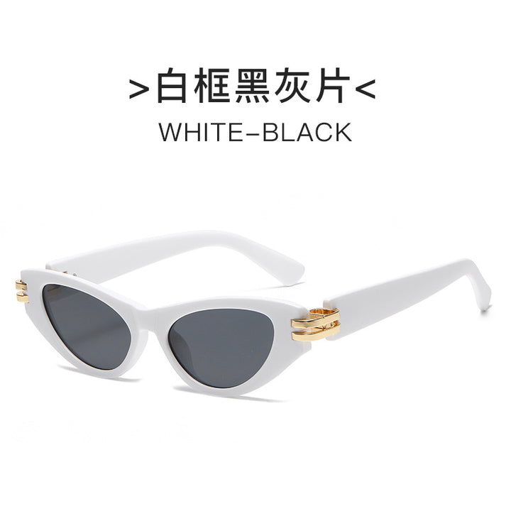 Dame Cat-Eye solbrille med luksuriøs ramme og speilbelagte linser Luvikno