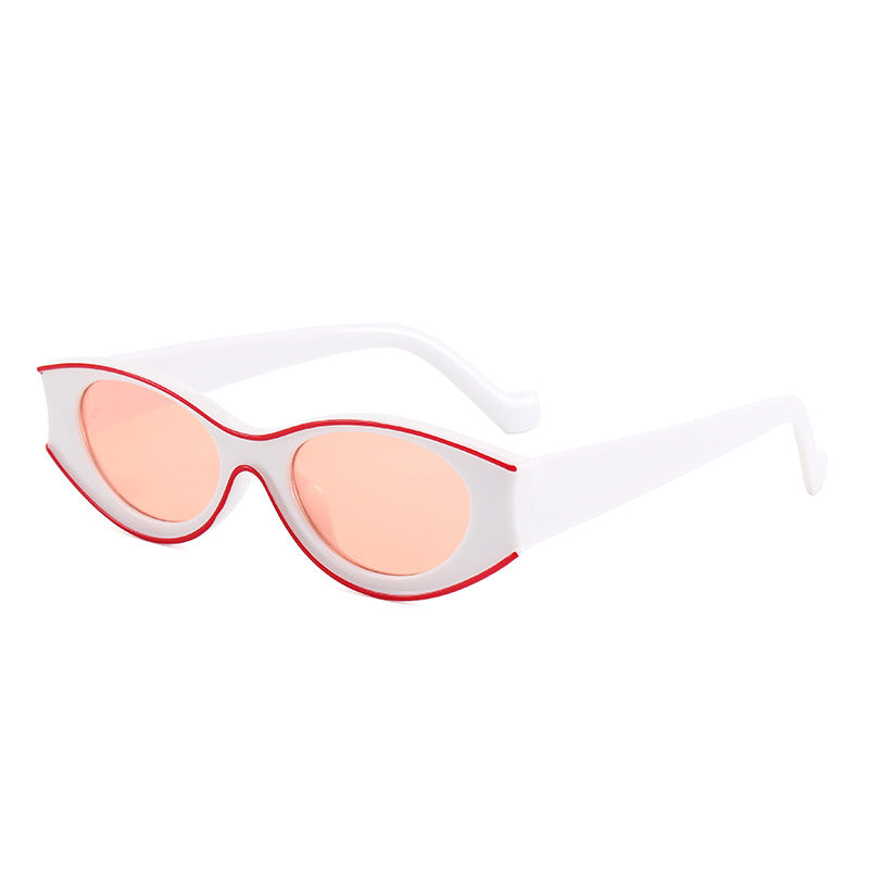 Damer Cat-Eye solbriller med kontrasterende rammedesign Luvikno